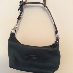 Coach leather mini bag - dark olive green